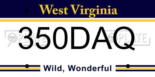 350DAQ West Virginia License Plate