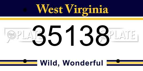 35138 West Virginia License Plate