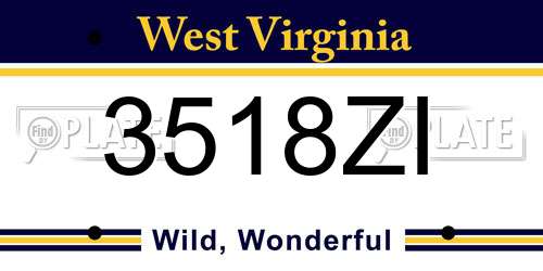3518ZI West Virginia License Plate