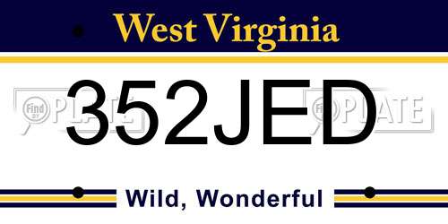 352JED West Virginia License Plate