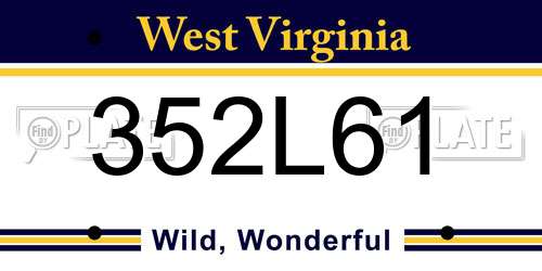 352L61 West Virginia License Plate