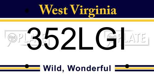 352LGI West Virginia License Plate