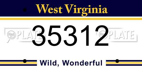 35312 West Virginia License Plate