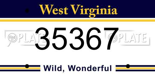 35367 West Virginia License Plate