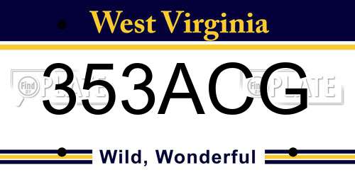 353ACG West Virginia License Plate