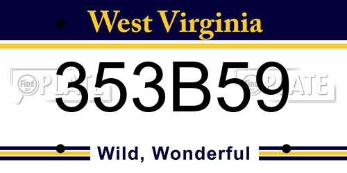 353B59 West Virginia License Plate