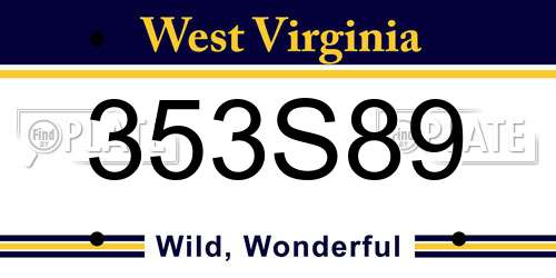 353S89 West Virginia License Plate