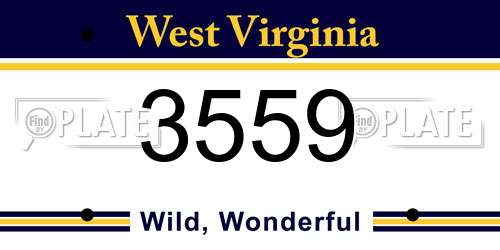 3559 West Virginia License Plate