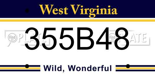 355B48 West Virginia License Plate