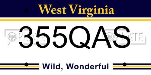 355QAS West Virginia License Plate