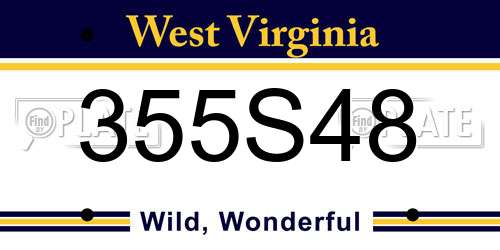355S48 West Virginia License Plate