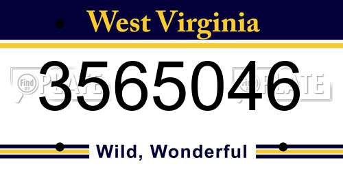 3565046 West Virginia License Plate