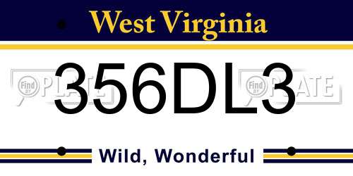 356DL3 West Virginia License Plate