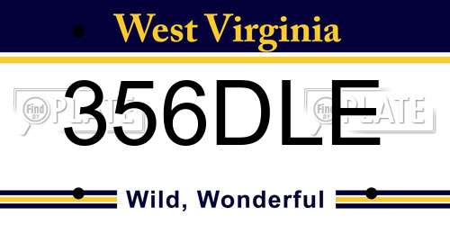 356DLE West Virginia License Plate