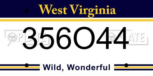 356O44 West Virginia License Plate