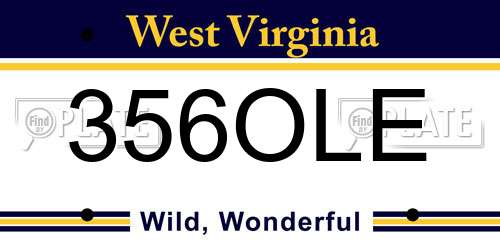 356OLE West Virginia License Plate
