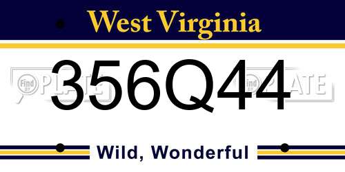 356Q44 West Virginia License Plate