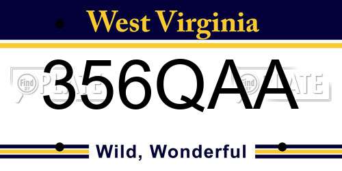 356QAA West Virginia License Plate