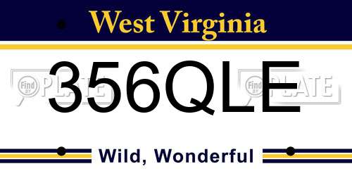 356QLE West Virginia License Plate