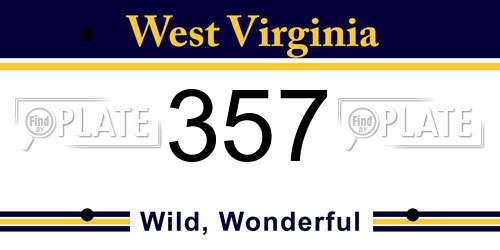 357 West Virginia License Plate