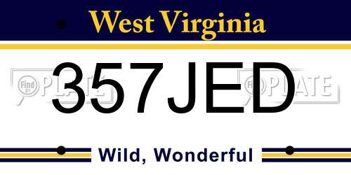 357JED West Virginia License Plate