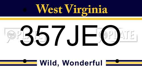 357JEO West Virginia License Plate