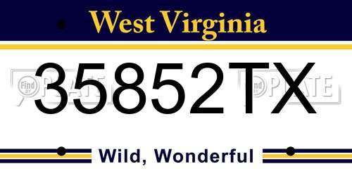 35852TX West Virginia License Plate