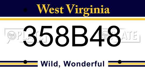 358B48 West Virginia License Plate