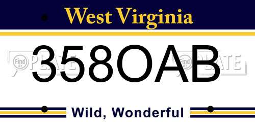 358OAB West Virginia License Plate