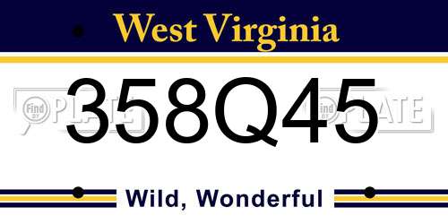 358Q45 West Virginia License Plate