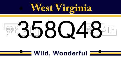 358Q48 West Virginia License Plate