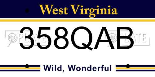 358QAB West Virginia License Plate