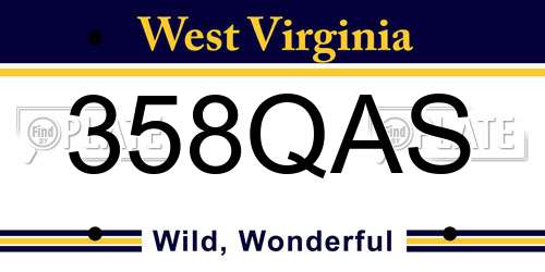 358QAS West Virginia License Plate
