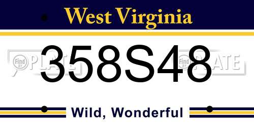 358S48 West Virginia License Plate