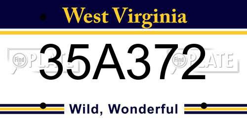 35A372 West Virginia License Plate