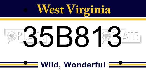 35B813 West Virginia License Plate