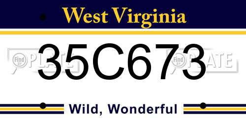 35C673 West Virginia License Plate