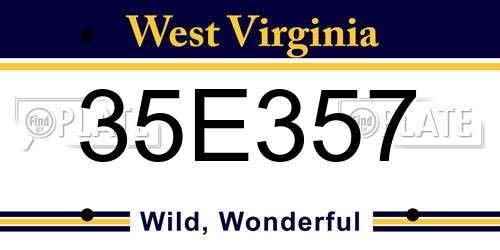 35E357 West Virginia License Plate