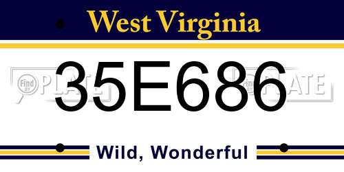 35E686 West Virginia License Plate