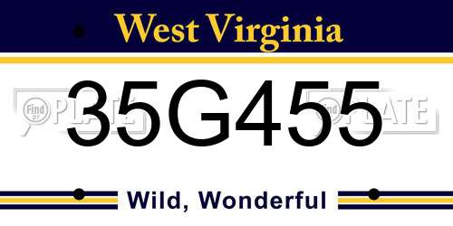 35G455 West Virginia License Plate