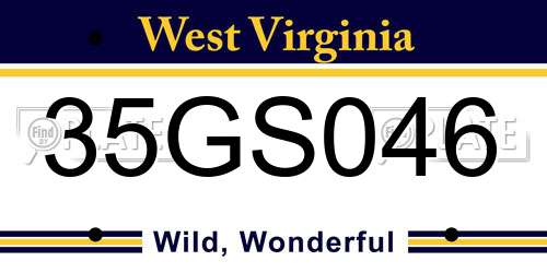 35GS046 West Virginia License Plate