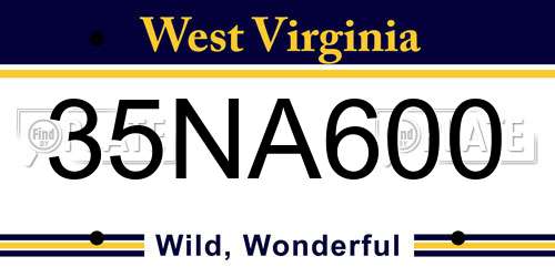 35NA600 West Virginia License Plate