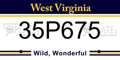 35P675 West Virginia License Plate