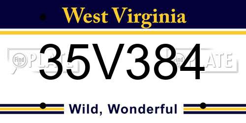 35V384 West Virginia License Plate