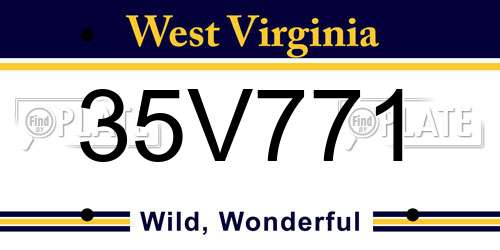 35V771 West Virginia License Plate