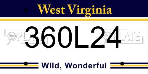 360L24 West Virginia License Plate