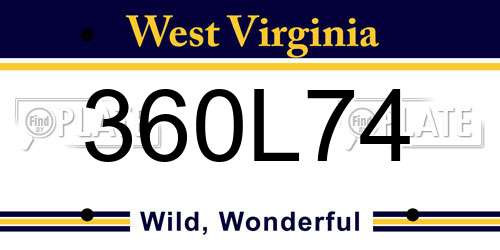 360L74 West Virginia License Plate