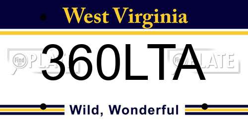 360LTA West Virginia License Plate
