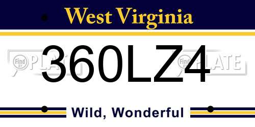 360LZ4 West Virginia License Plate
