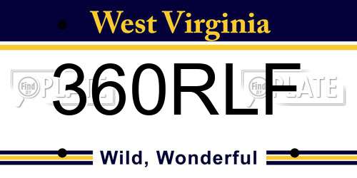 360RLF West Virginia License Plate